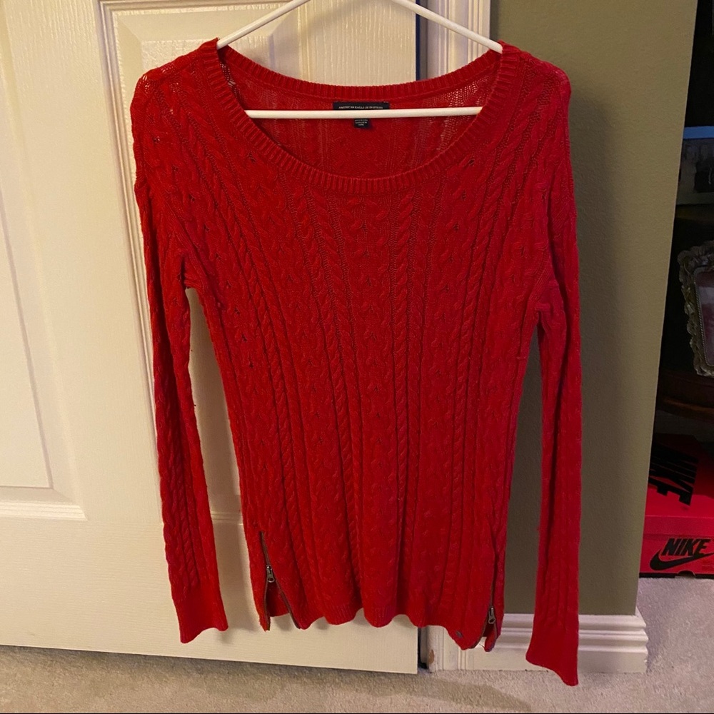 HP 🎉 American Eagle Cable Knit Sweater w/Zipper Sides